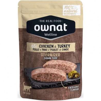 Ownat Wetline Grain Free Chicken & Turkey Gatos esterilizados