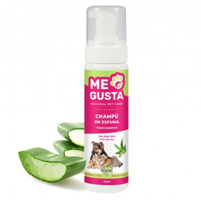 Champú en Espuma Aloe Vera perros y gatos Megusta 200 ml