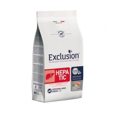 Exclusion Dog Hepatic Pork & Rice & Pea Medium 12 Kg pienso seco Exclusion Dog Hepatic Pork & Rice & Pea Medium 12 Kg pienso seco