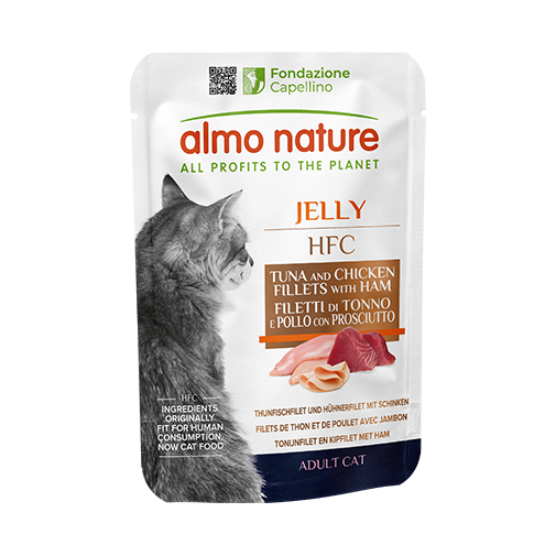 Comida húmeda para gato adulto de atún con pollo y jamón