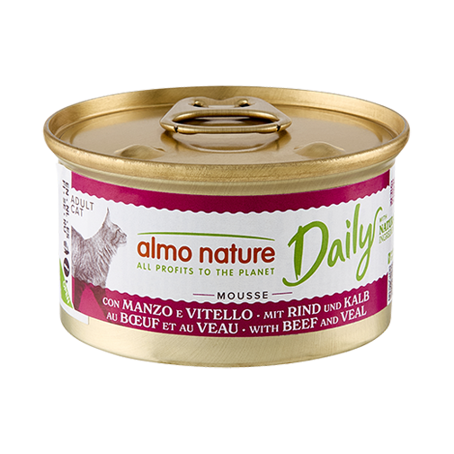 Comida húmeda para gatos adultos con ternera y buey