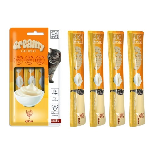 Snack cremoso de pollo para gatos adultos