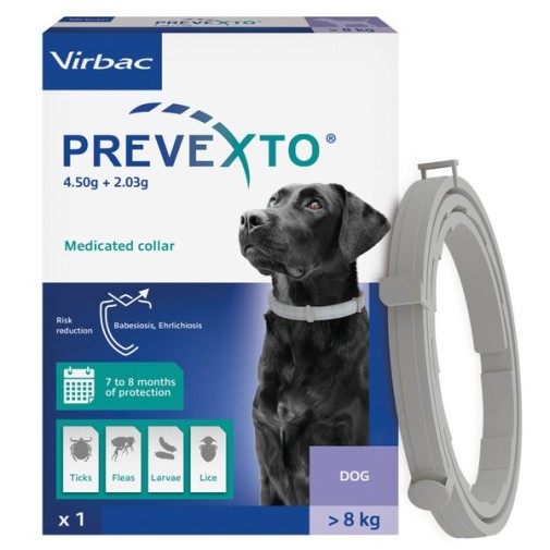 Prevexto de Virbac, collar antiparasitario para perros y gatos con 8 meses de protección